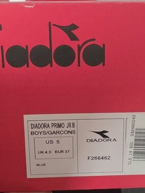 Diadora Primo JR Boys Blue Sneakers Box